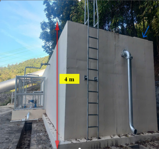 LẮP LAN CAN AN TOÀN, LỒNG BAO CẦU THANG LEO VÀ CỬA KHÓA CHÂN THANG CHO BỒN CHỨA NƯỚC TẠI CAO TRÌNH 280M